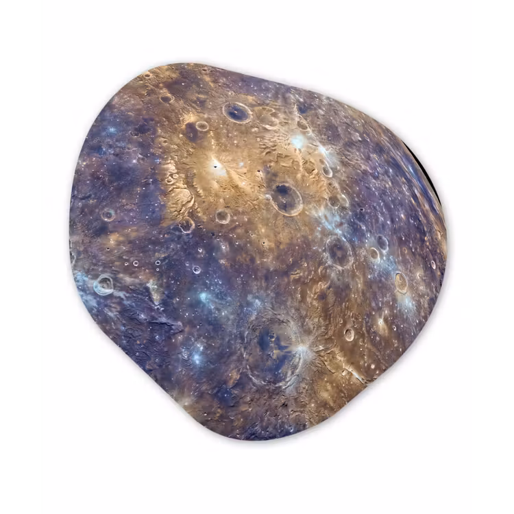Organisch schilderij - Glas - Planeet - Kraters - Ruimte — 1