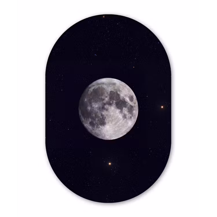 Muurovaal - Glas - Maan - Sterren - Ruimte — 1