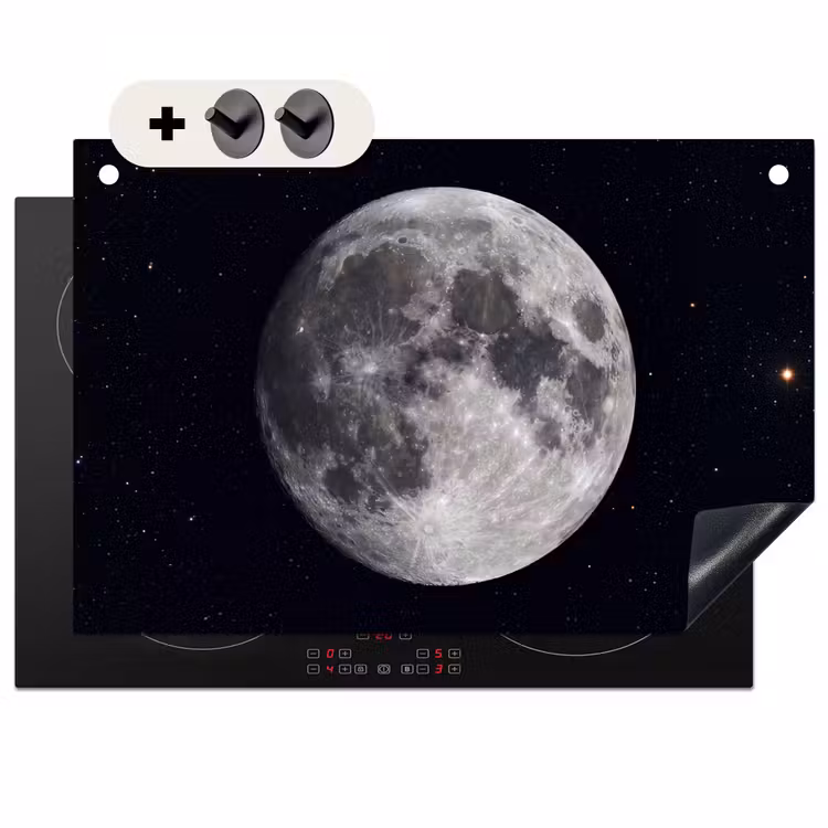 Inductie beschermer en spatscherm (2in1) - Maan - Sterren - Ruimte — 1