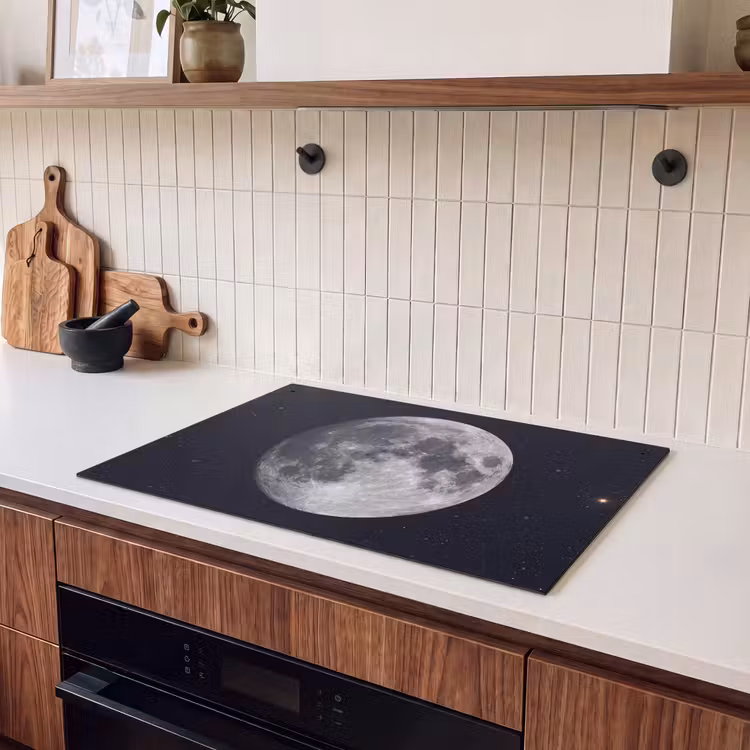 Inductie beschermer en spatscherm (2in1) - Maan - Sterren - Ruimte — 3