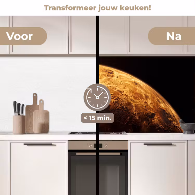 Keuken achterwand - Planeet - Ruimte - Oranje — 2