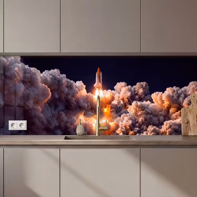 Keuken achterwand - Ruimtevaartuig - Lancering - Sterren — 1
