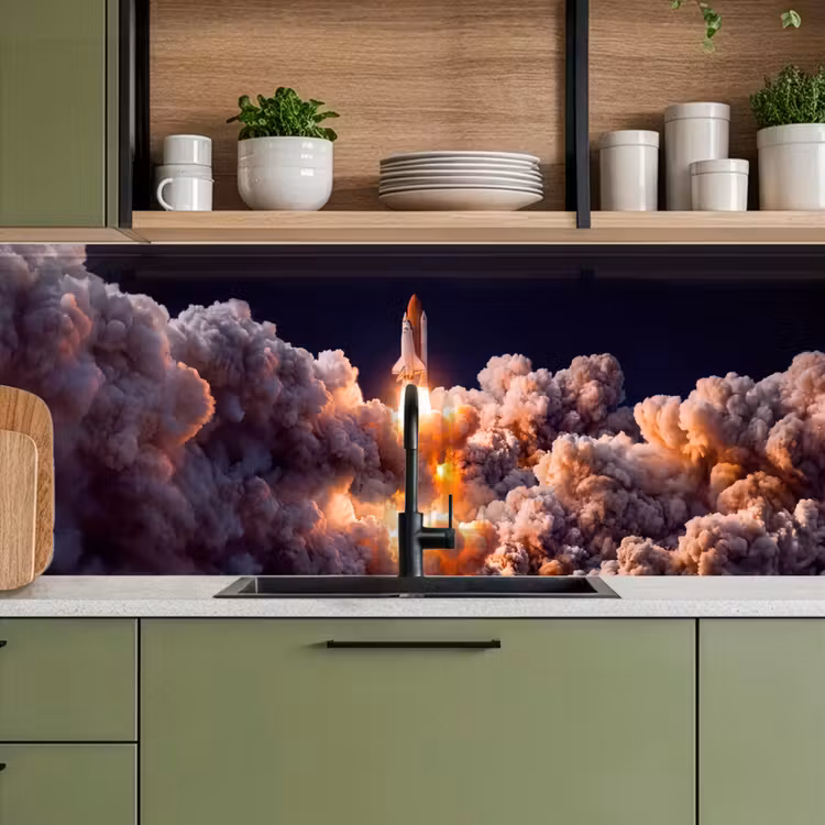 Keuken achterwand - Ruimtevaartuig - Lancering - Sterren — 5