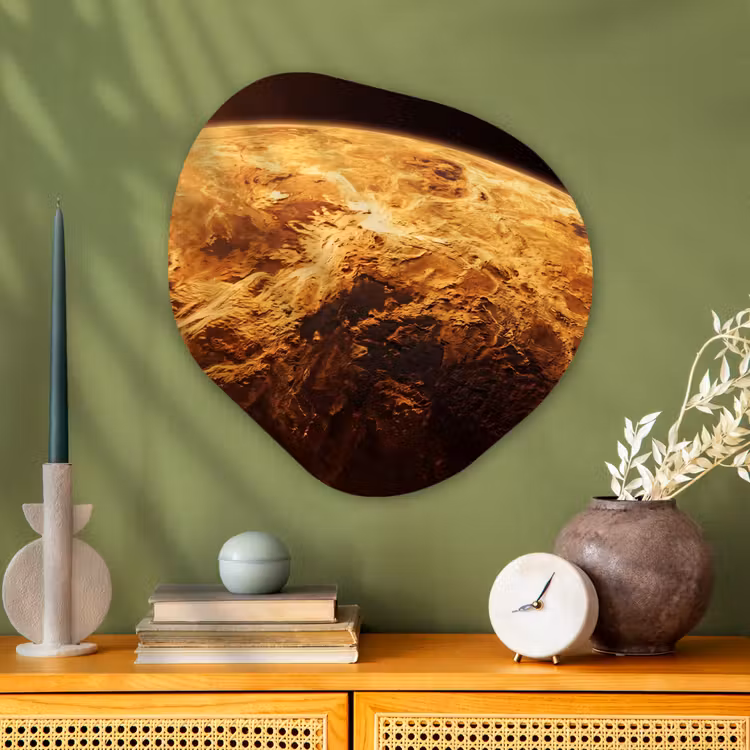 Organische schilderij - Aluminium - Planeet - Ruimte - Oranje — 2