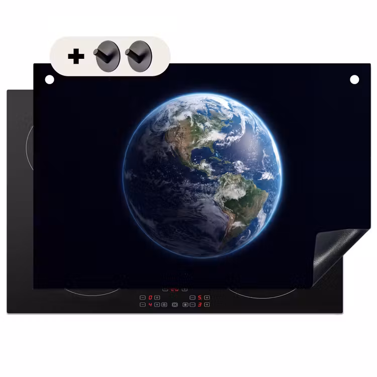 Inductie beschermer en spatscherm (2in1) - Aarde - Ruimte - Kosmos — 1