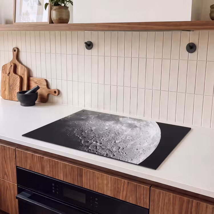 Inductie beschermer en spatscherm (2in1) - Maan - Kraters - Ruimte — 3