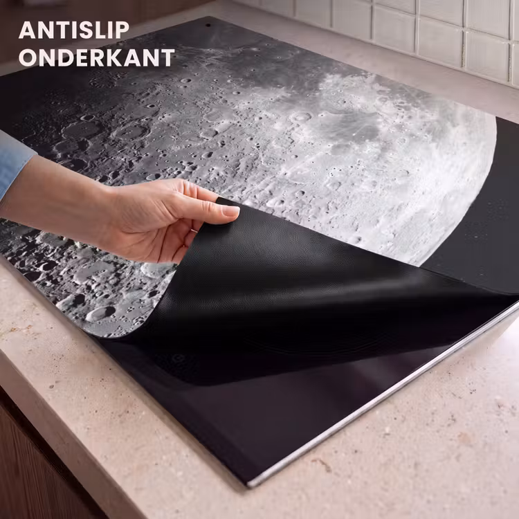 Inductie beschermer en spatscherm (2in1) - Maan - Kraters - Ruimte — 4