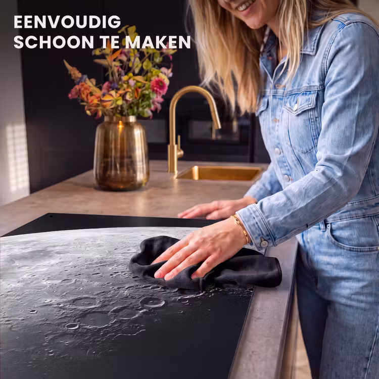 Inductie beschermer en spatscherm (2in1) - Maan - Kraters - Ruimte — 5