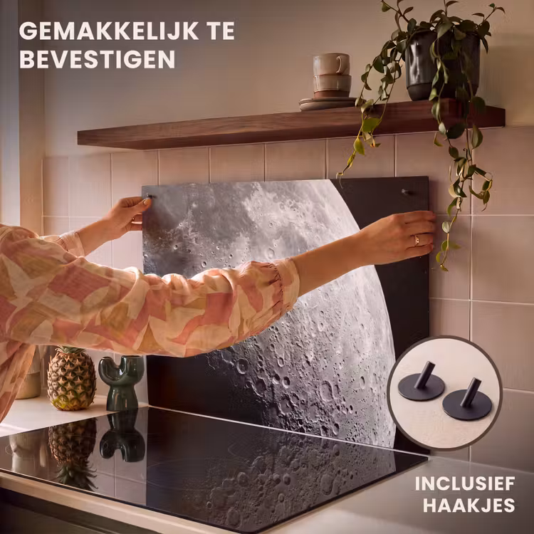 Inductie beschermer en spatscherm (2in1) - Maan - Kraters - Ruimte — 7