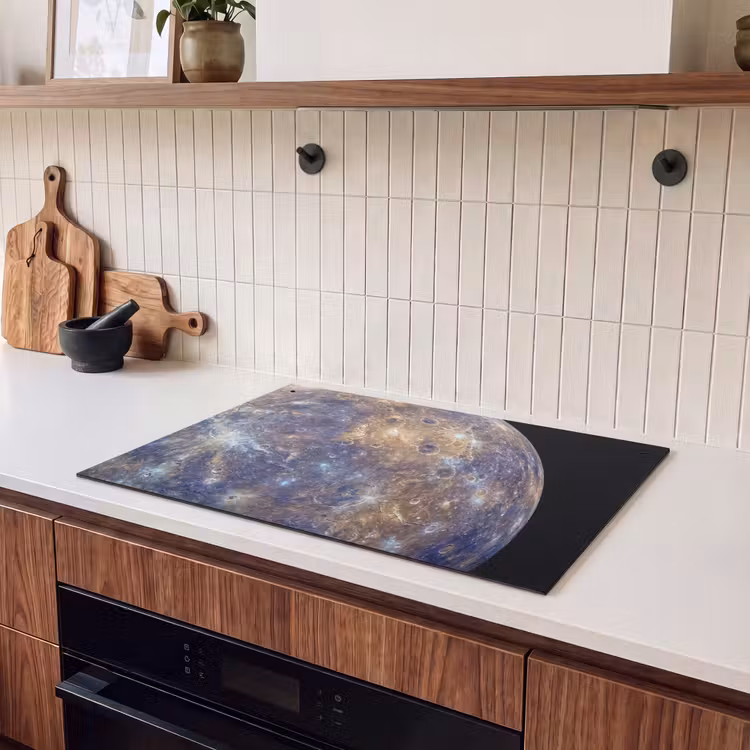 Inductie beschermer en spatscherm (2in1) - Planeet - Kraters - Ruimte — 3
