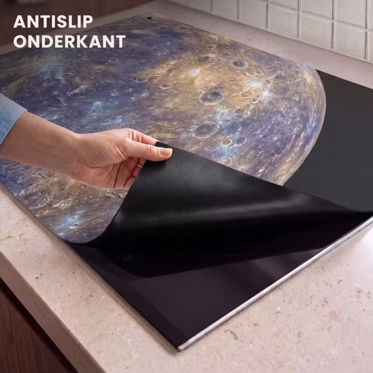 Inductie beschermer en spatscherm (2in1) - Planeet - Kraters - Ruimte — 4