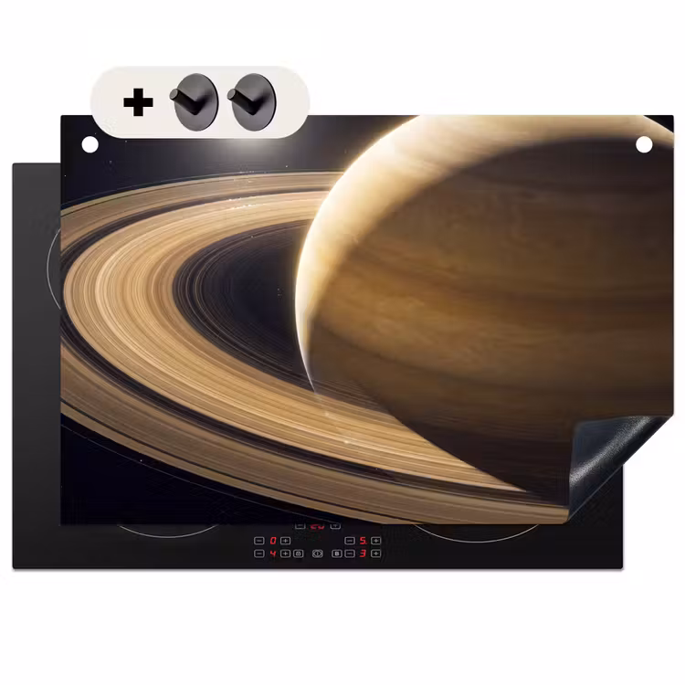 Inductie beschermer en spatscherm (2in1) - Planeet - Ringen - Ruimte — 1