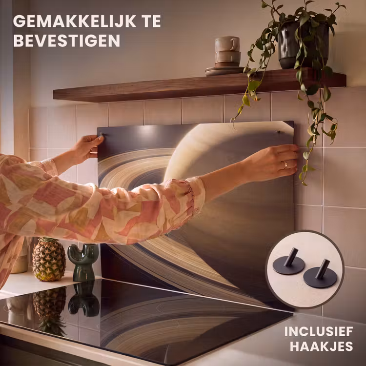 Inductie beschermer en spatscherm (2in1) - Planeet - Ringen - Ruimte — 7