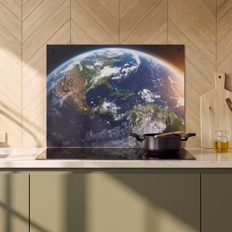 Inductie beschermer en spatscherm (2in1) - Planeet - Ruimte - Kosmos — 2