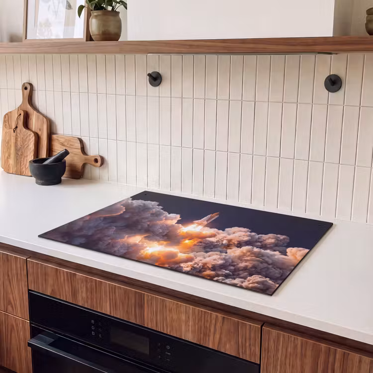 Inductie beschermer en spatscherm (2in1) - Ruimtevaartuig - Lancering - Sterren — 3