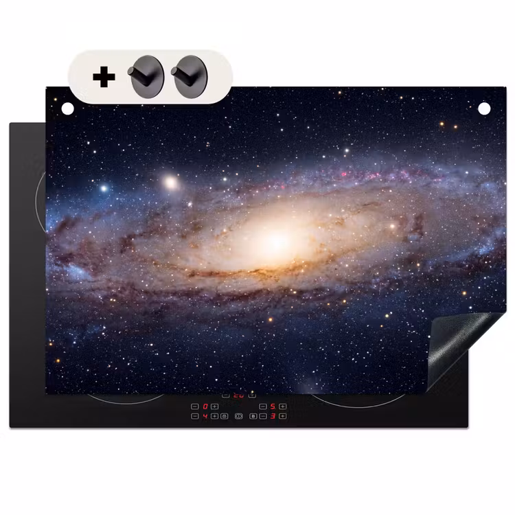 Inductie beschermer en spatscherm (2in1) - Sterrenstelsel - Ruimte - Kosmos — 1