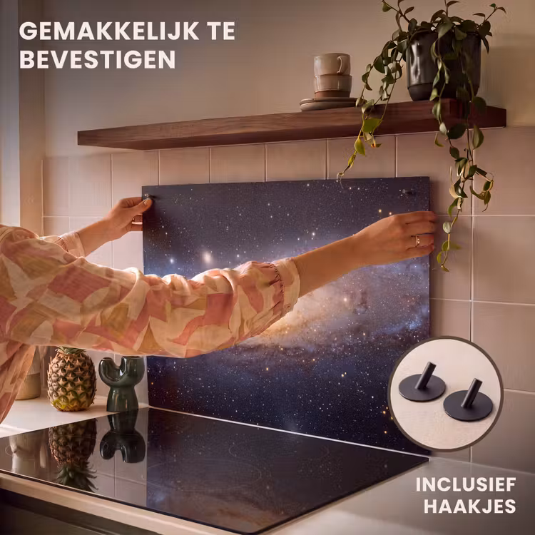 Inductie beschermer en spatscherm (2in1) - Sterrenstelsel - Ruimte - Kosmos — 7