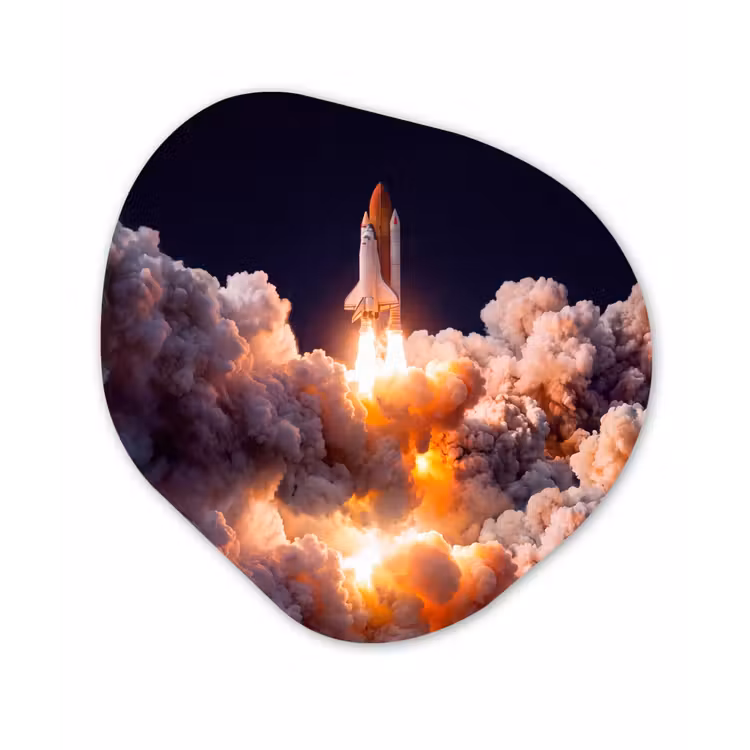 Organisch schilderij - Forex - Ruimtevaartuig - Lancering - Sterren — 1