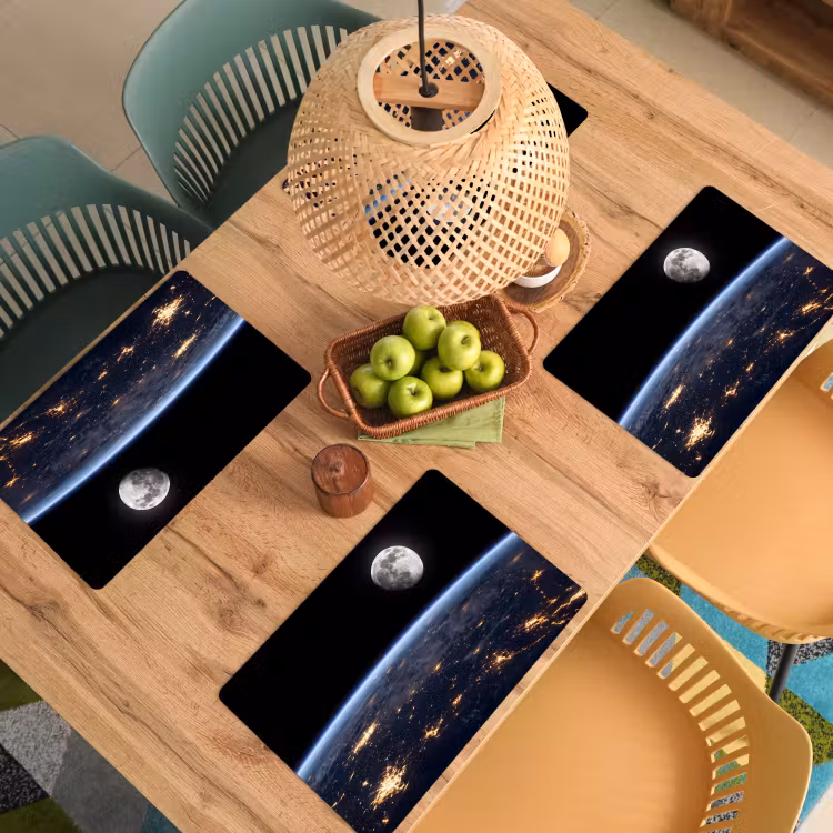 Placemat - 6 stuks - Aarde - Nacht - Ruimte — 6
