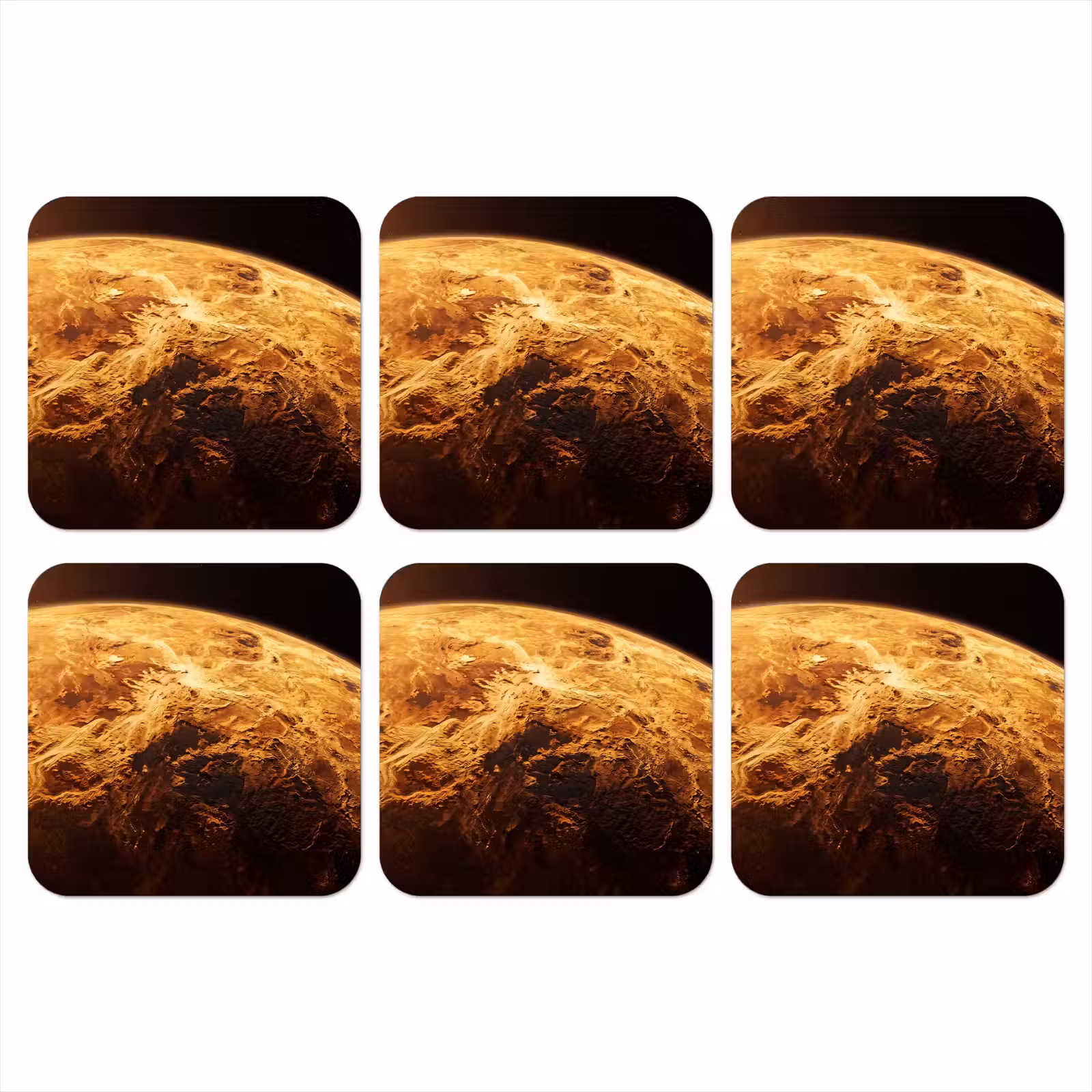 Onderzetter - Planeet - Ruimte - Oranje — 1