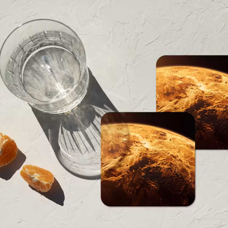 Onderzetter - Planeet - Ruimte - Oranje — 2