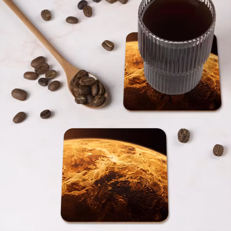 Onderzetter - Planeet - Ruimte - Oranje — 4