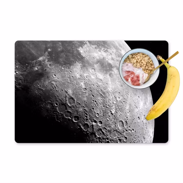 Placemat - 6 stuks - Maan - Kraters - Ruimte — 1