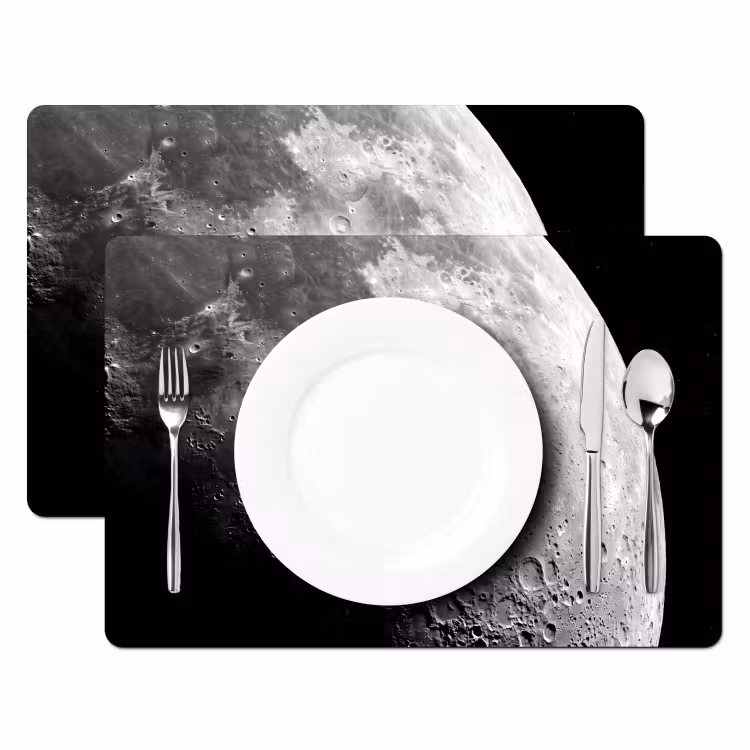 Placemat - 6 stuks - Maan - Kraters - Ruimte — 2