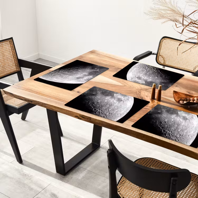 Placemat - 6 stuks - Maan - Kraters - Ruimte — 5