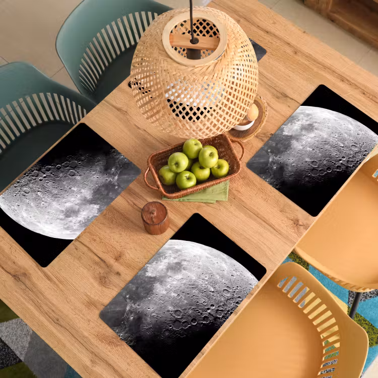 Placemat - 6 stuks - Maan - Kraters - Ruimte — 6