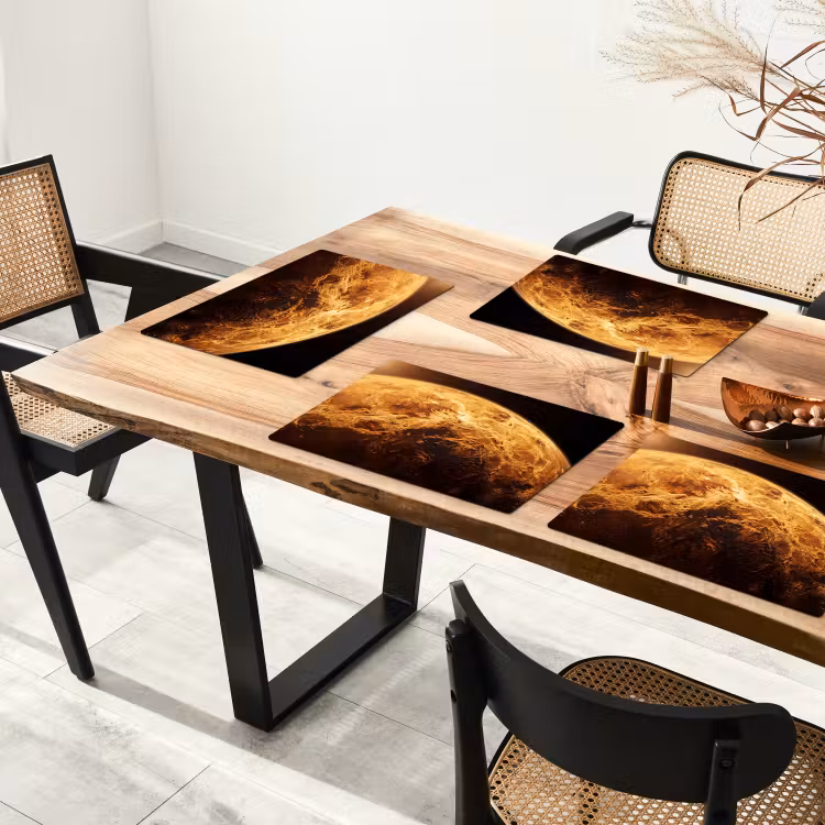 Placemat - 6 stuks - Planeet - Ruimte - Oranje — 5