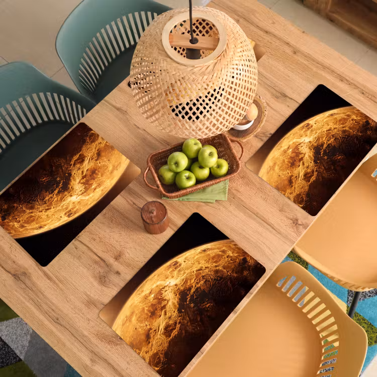 Placemat - 6 stuks - Planeet - Ruimte - Oranje — 6