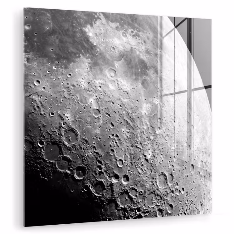Glas schilderij - Maan - Kraters - Ruimte — 1