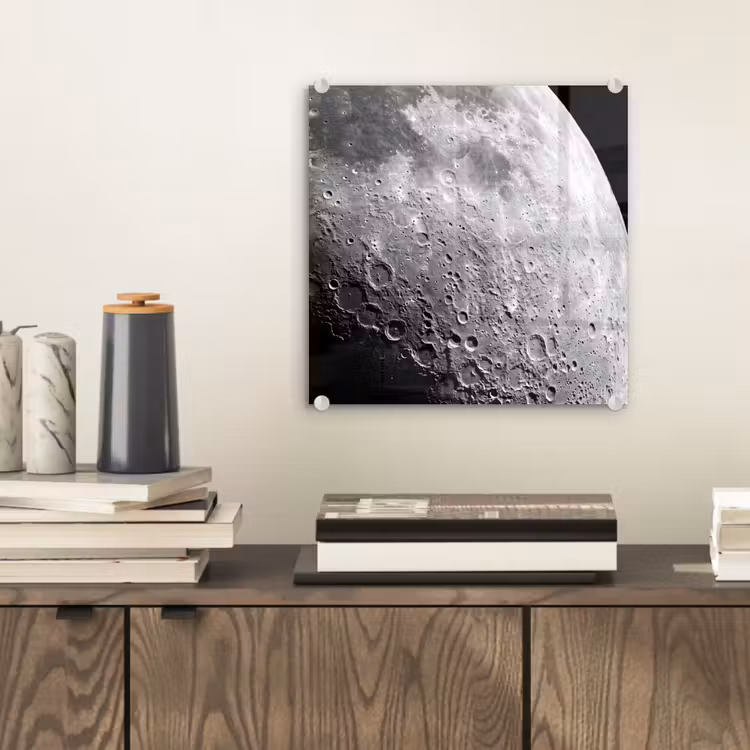 Glas schilderij - Maan - Kraters - Ruimte — 2