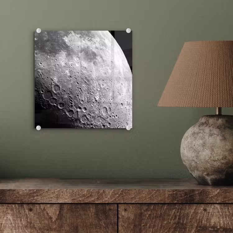Glas schilderij - Maan - Kraters - Ruimte — 4