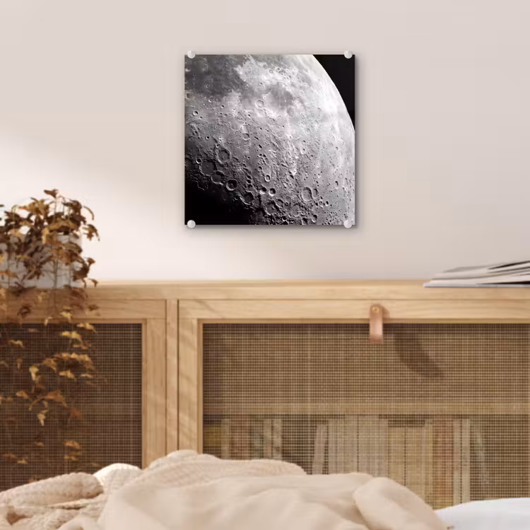 Glas schilderij - Maan - Kraters - Ruimte — 5