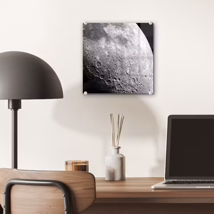 Glas schilderij - Maan - Kraters - Ruimte — 7
