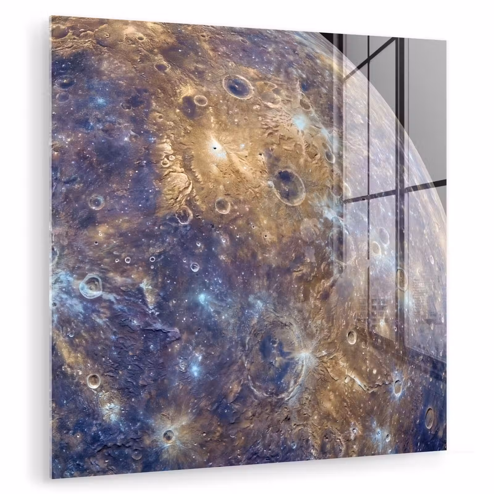 Glas schilderij - Planeet - Kraters - Ruimte — 1
