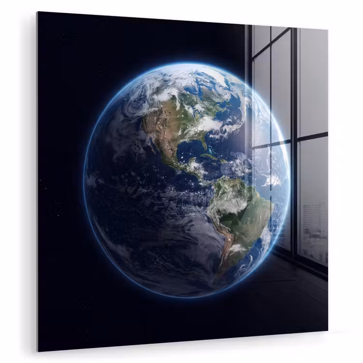 Glas schilderij - Aarde - Ruimte - Kosmos — 1