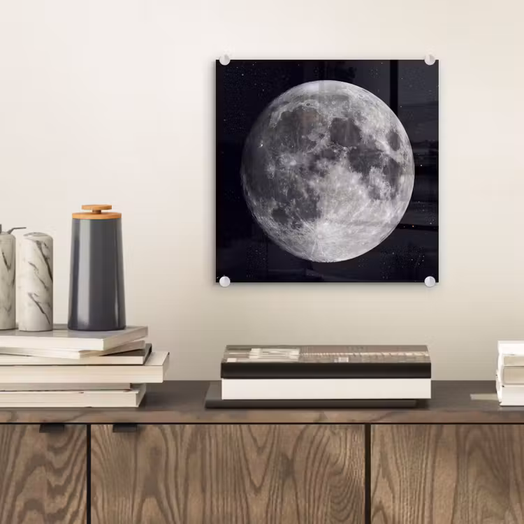 Glas schilderij - Maan - Sterren - Ruimte — 2