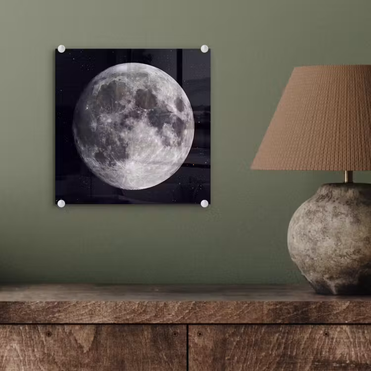 Glas schilderij - Maan - Sterren - Ruimte — 4
