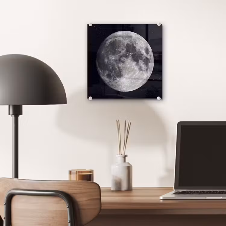 Glas schilderij - Maan - Sterren - Ruimte — 7