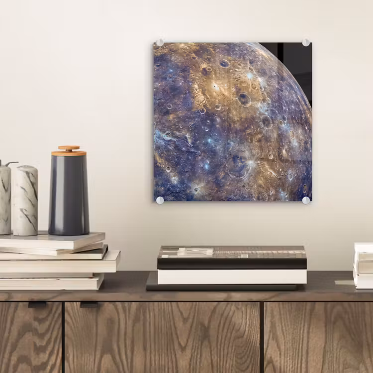 Glas schilderij - Planeet - Kraters - Ruimte — 2