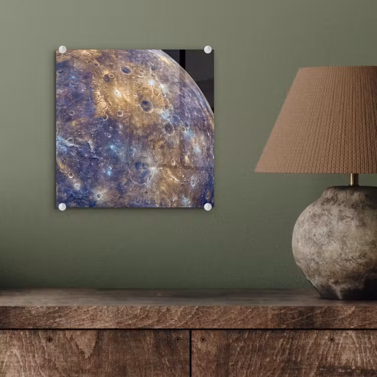 Glas schilderij - Planeet - Kraters - Ruimte — 4