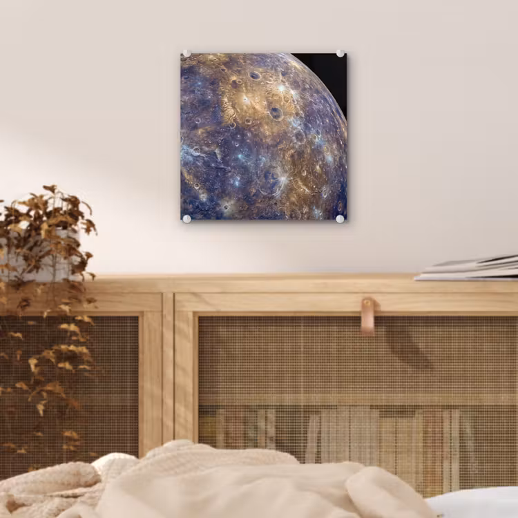Glas schilderij - Planeet - Kraters - Ruimte — 5