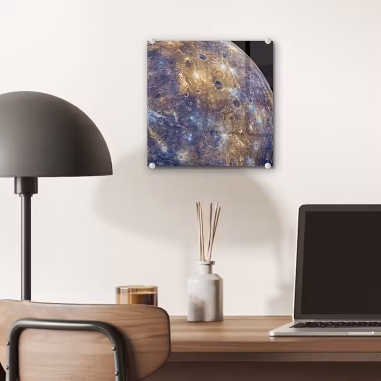 Glas schilderij - Planeet - Kraters - Ruimte — 7