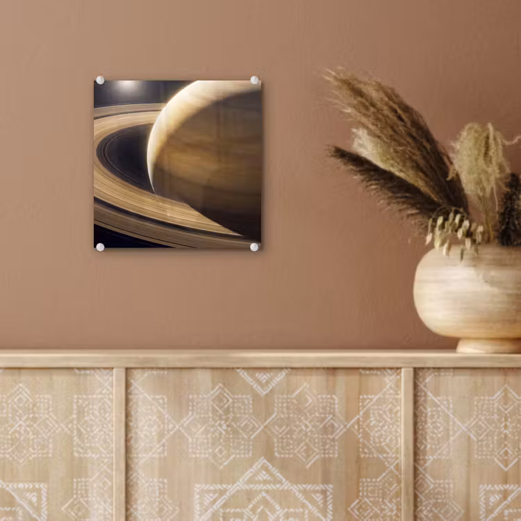 Glas schilderij - Planeet - Ringen - Ruimte — 6