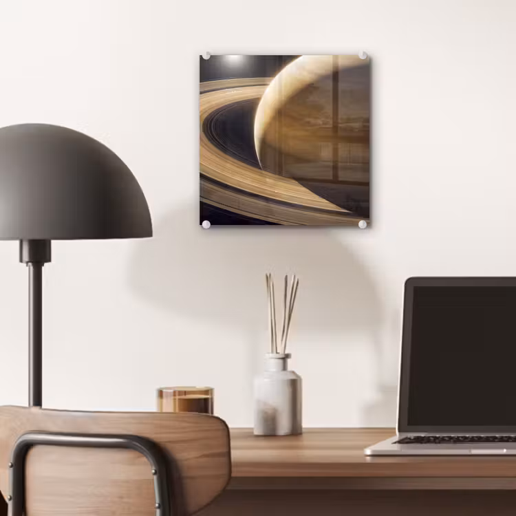Glas schilderij - Planeet - Ringen - Ruimte — 7