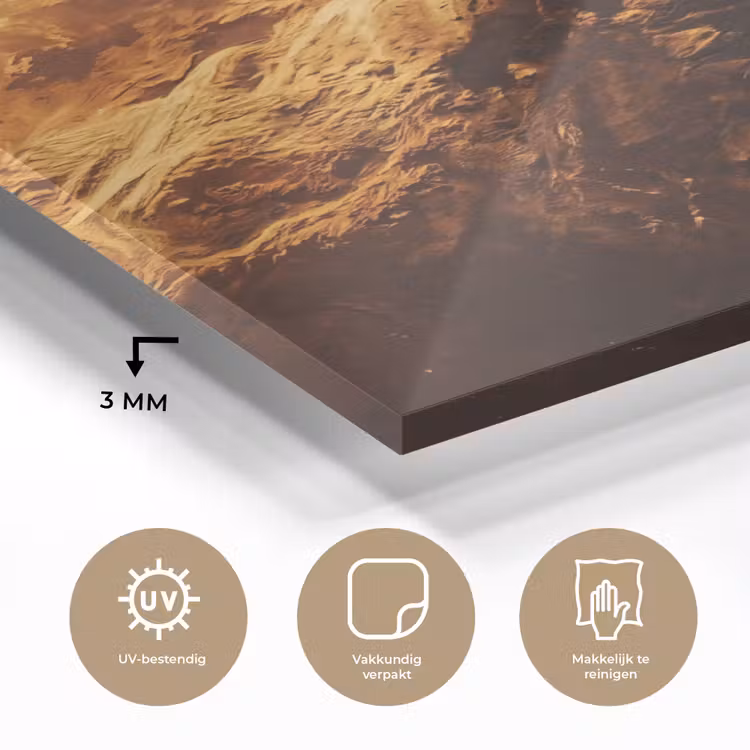 Glas schilderij - Planeet - Ruimte - Oranje — 3