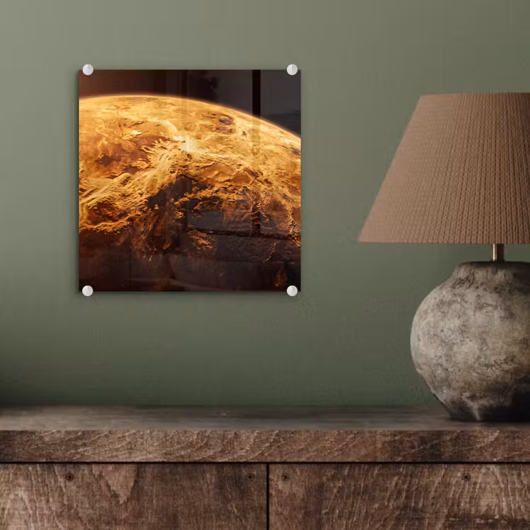 Glas schilderij - Planeet - Ruimte - Oranje — 4